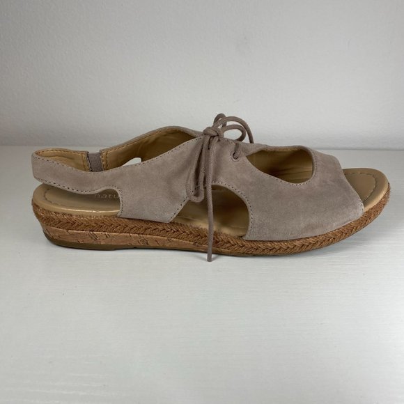 Naturalizer Reilly Turtledove Suede Espadrille Sling Back Sandal - Size … - Picture 5 of 10